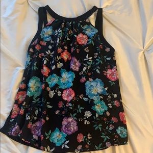 Express XS Sleeveless Floral Shirt